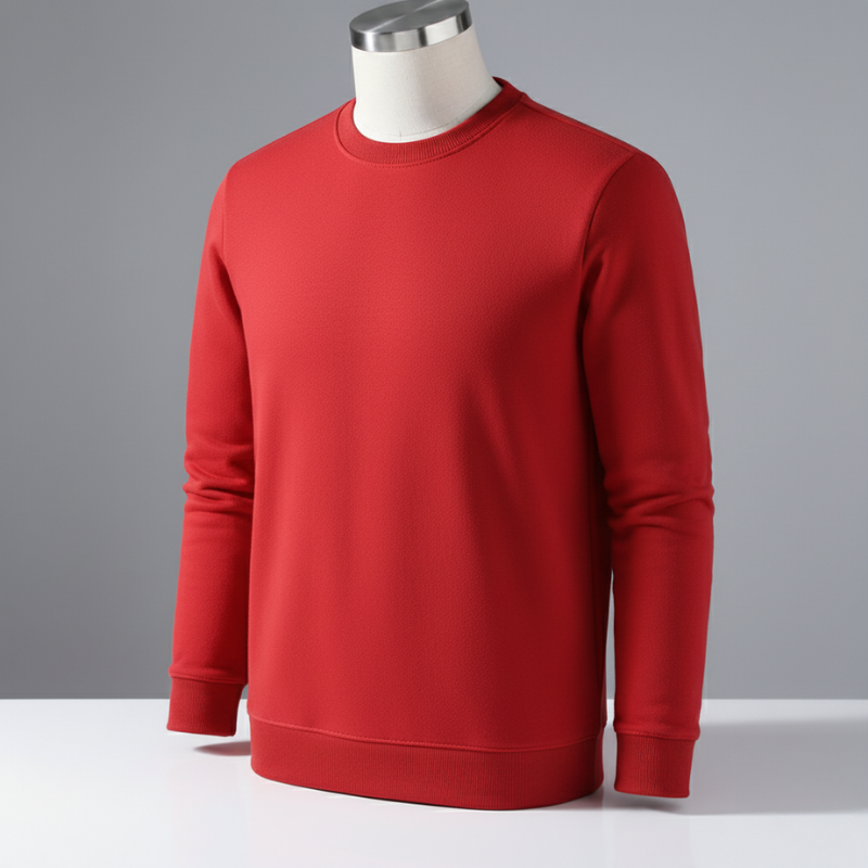 Men's Fashionable Round Neck Long Sleeve Fleece Sweatshirt