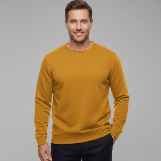 Men's Fashionable Round Neck Long Sleeve Fleece Sweatshirt