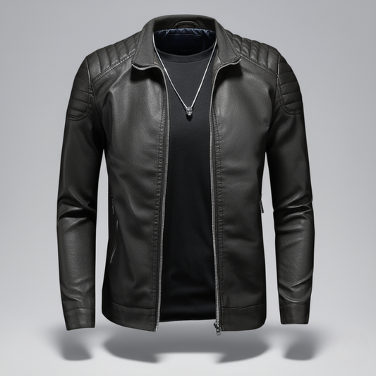 Men's Leather Motorcycle Jacket Thin Coat