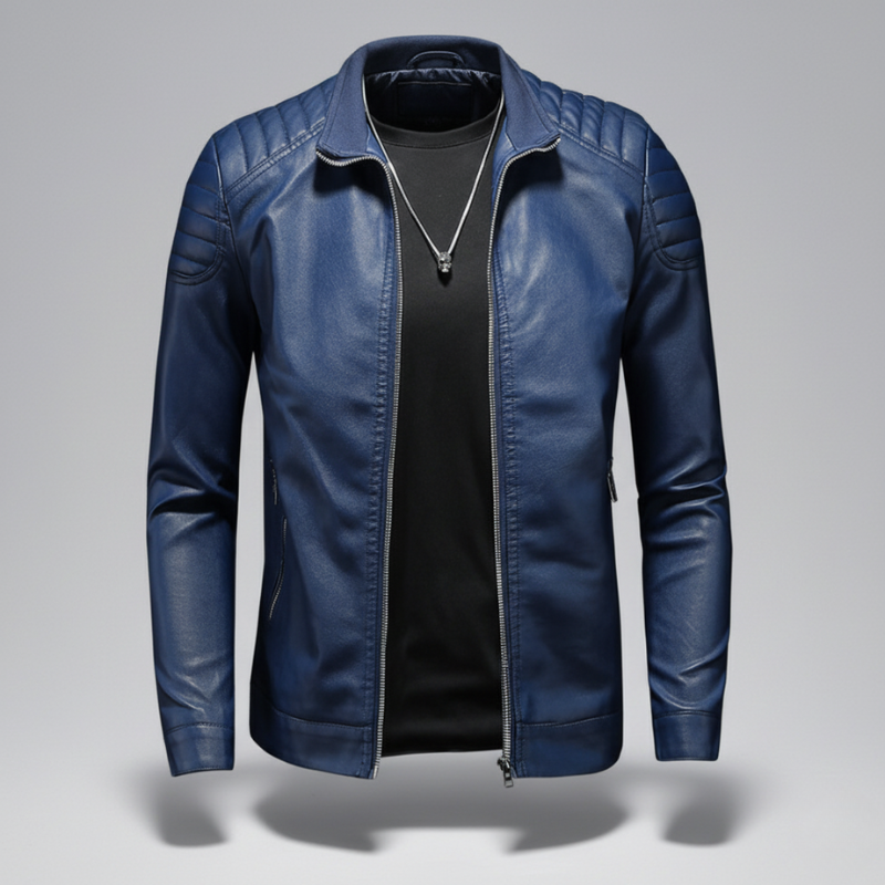 Men's Leather Motorcycle Jacket Thin Coat