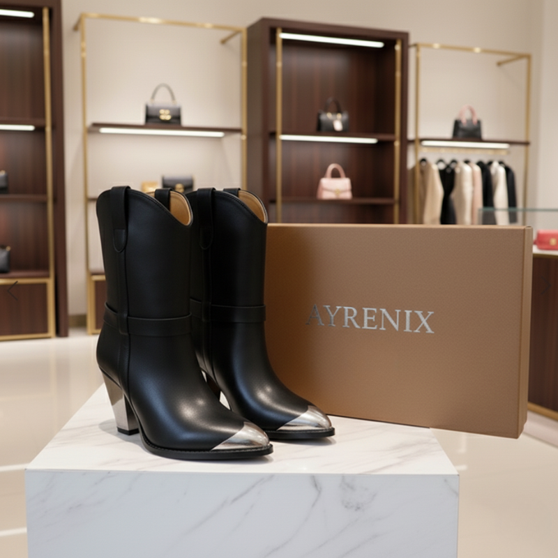 New High Heel Low Tube Pointed Toe Women's Boots Personality