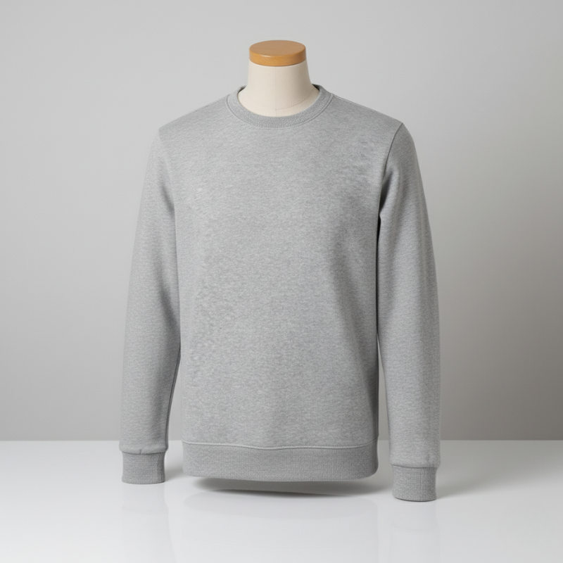Men's Fashionable Round Neck Long Sleeve Fleece Sweatshirt
