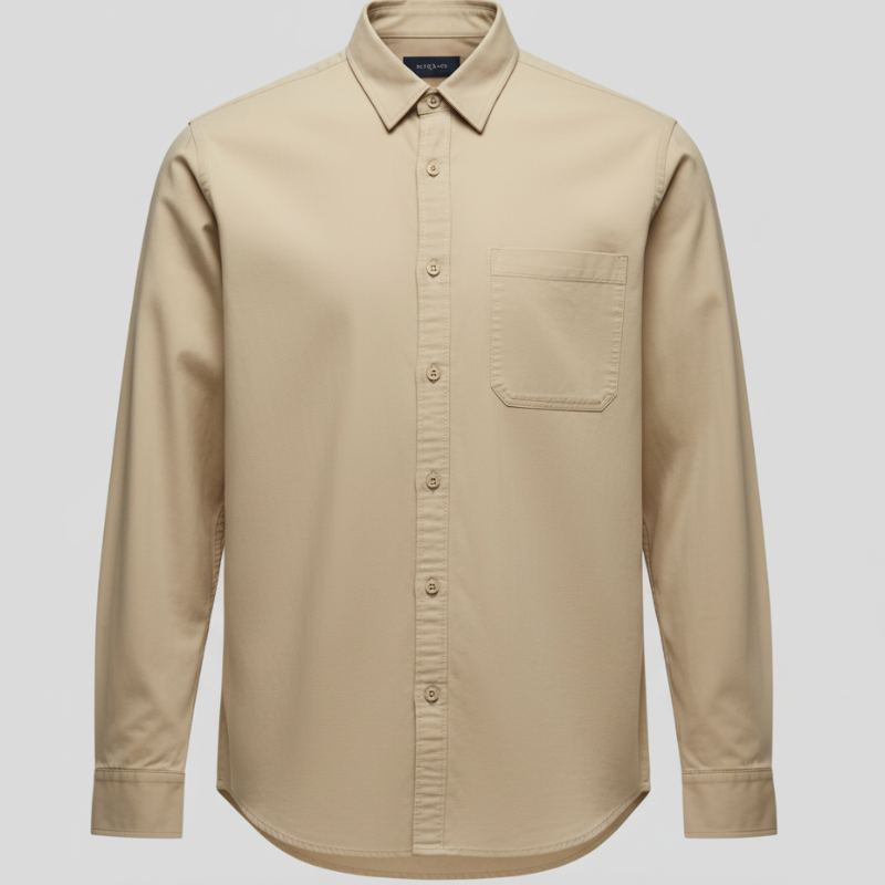 Men's Long Sleeve Simple Korean Casual Loose Shirt