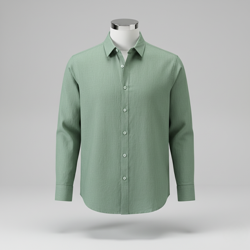 Linen Shirt Men's Long Sleeve Loose Thin Casual