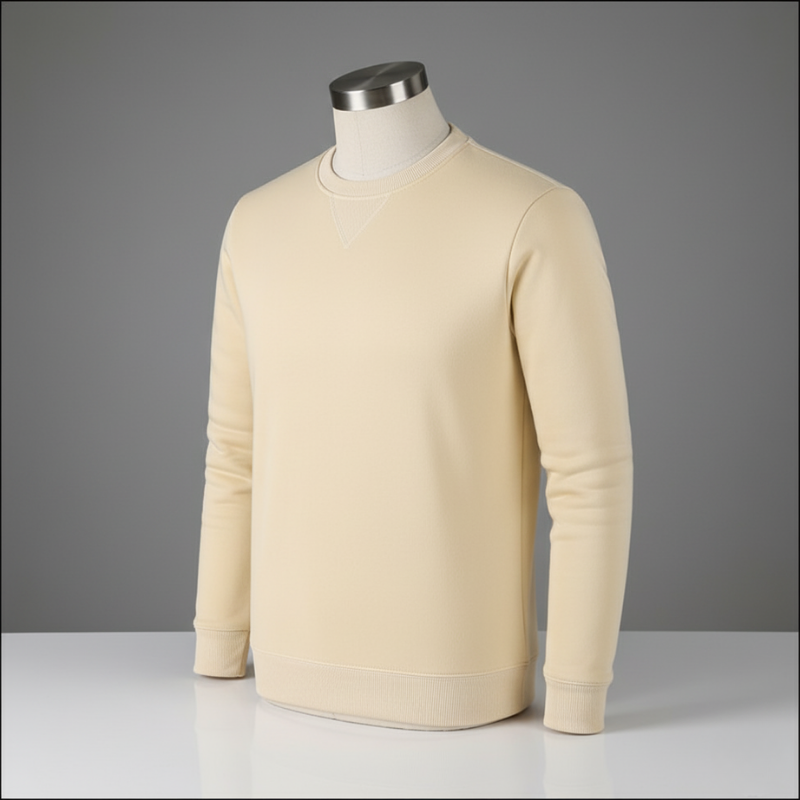 Men's Fashionable Round Neck Long Sleeve Fleece Sweatshirt