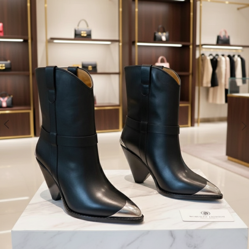 New High Heel Low Tube Pointed Toe Women's Boots Personality