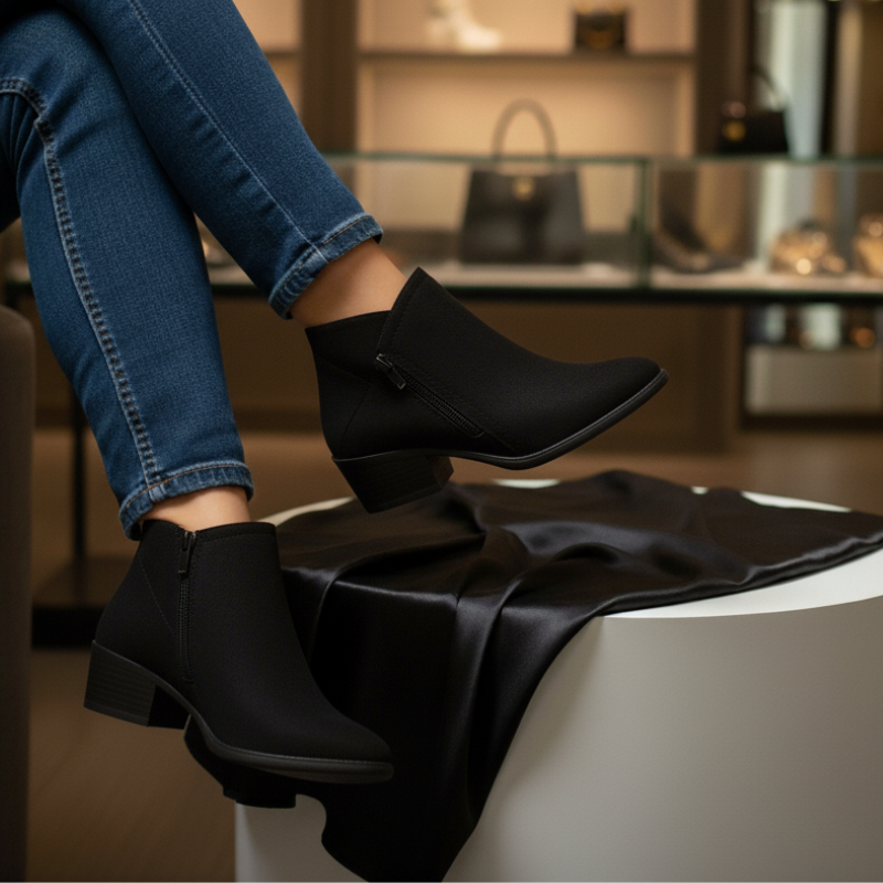 Women's Suede pointed thick heel boots