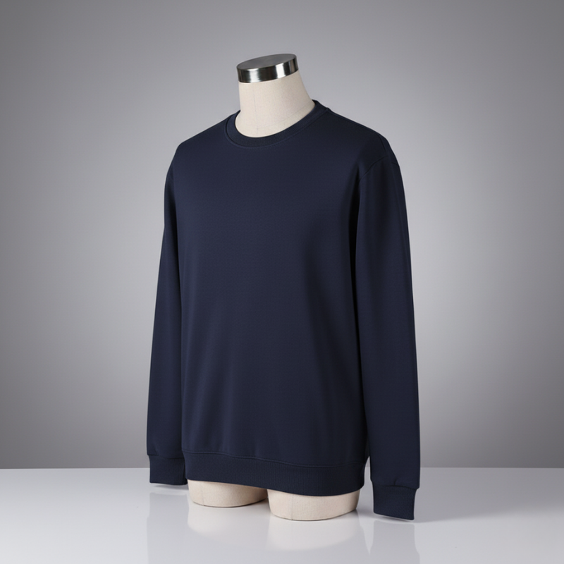 Men's Fashionable Round Neck Long Sleeve Fleece Sweatshirt