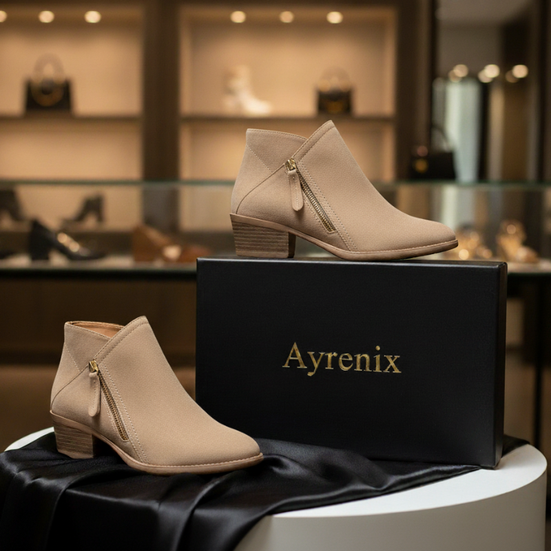 Women's Suede pointed thick heel boots