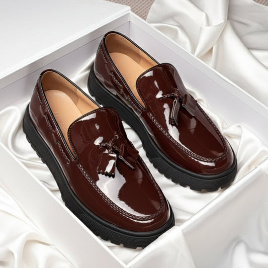 Tassel Casual Leather Shoes For Men One Pedal Loafer New