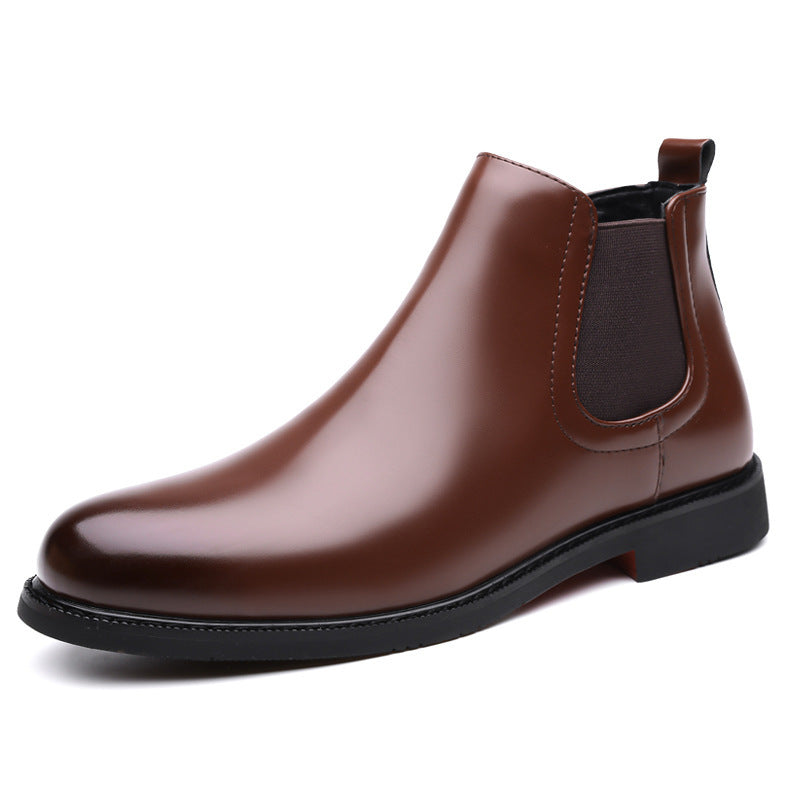 Men's Retro PU Leather Chelsea Boots | Waterproof Slip-On Ankle Boot for Outdoor Wear