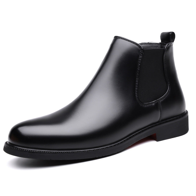 Men's Retro PU Leather Chelsea Boots | Waterproof Slip-On Ankle Boot for Outdoor Wear