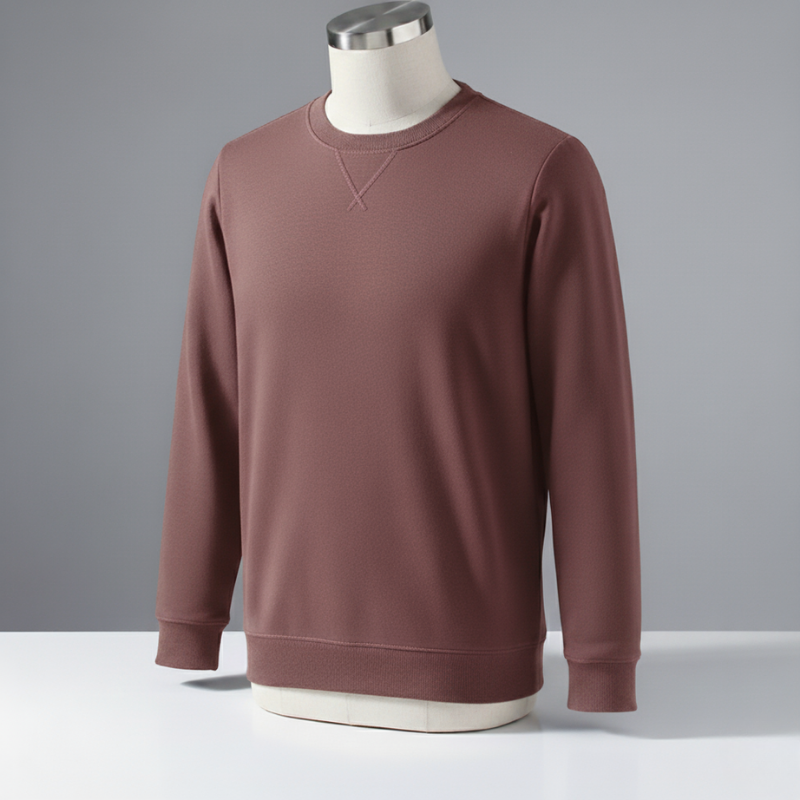 Men's Fashionable Round Neck Long Sleeve Fleece Sweatshirt