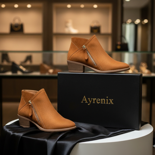 Women's Suede pointed thick heel boots