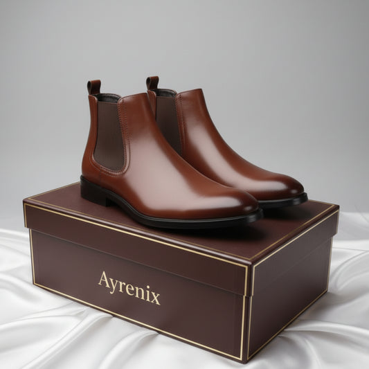 Men's Retro PU Leather Chelsea Boots | Waterproof Slip-On Ankle Boot for Outdoor Wear