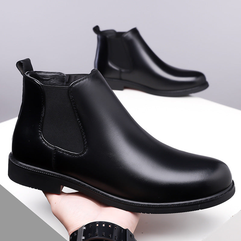 Men's Retro PU Leather Chelsea Boots | Waterproof Slip-On Ankle Boot for Outdoor Wear