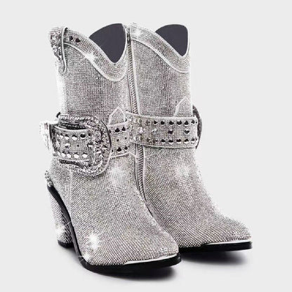 Women's Fashionable Chunky Heel Catwalk Fashion Boots