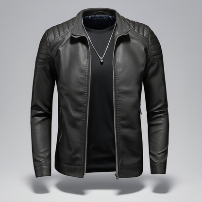 Men's Leather Motorcycle Jacket Thin Coat