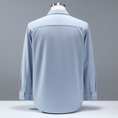 Men's Cotton Twill Overshirt - Minimalist Workshirt Jacket, Long Sleeve Button Down