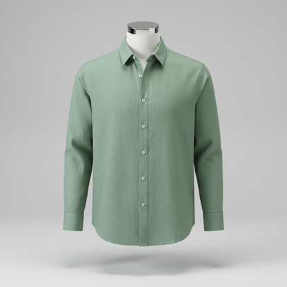 Linen Shirt Men's Long Sleeve Loose Thin Casual