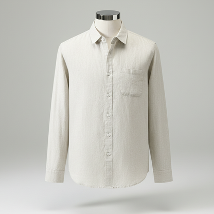 Linen Shirt Men's Long Sleeve Loose Thin Casual